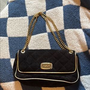 Michael Kors  Black and Gold Quilted Shoulder Bag